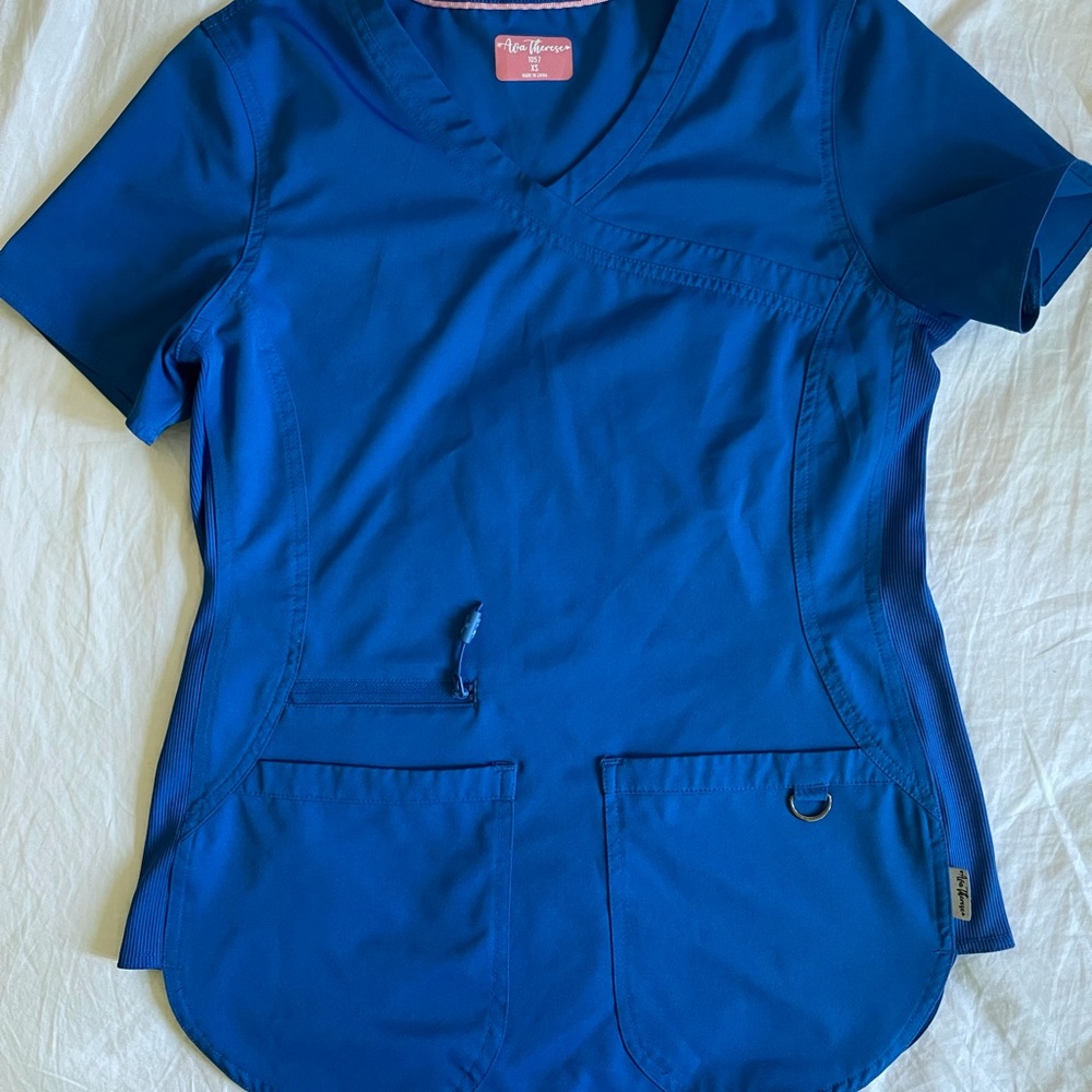 Royal blue scrub top size X Small